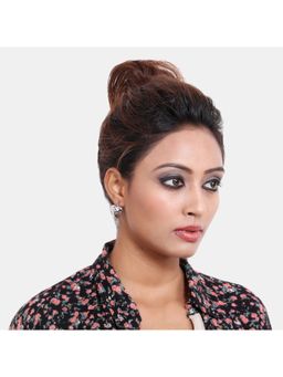 Adwitiya - Women Silver Plated Heart Shaped Stud