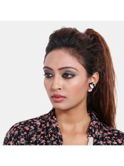 Adwitiya - Women Gold Plated Flower Shaped Handcrafted Stud