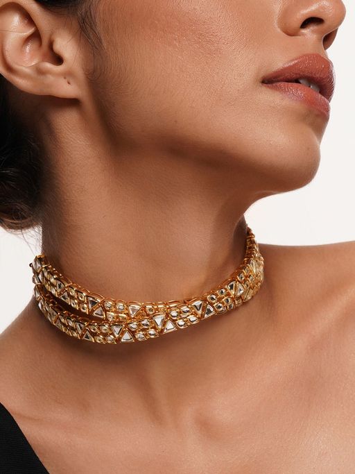 Buy Isharya Very Varq Serpent Choker In 18Kt Gold Plated Online