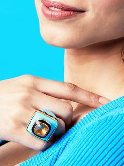 Isharya - Keffi Resin Ring In 18Kt Gold Plated (Small)