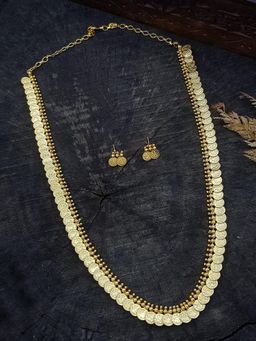 GRIIHAM - Gold Plated Traditional Long Kasu Chain Jewellery Set