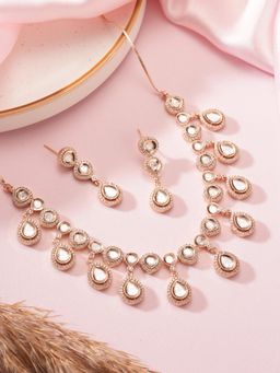 Saraf RS Jewellery - Gold Plated Kundan Polki Studded Designer Jewellery Set