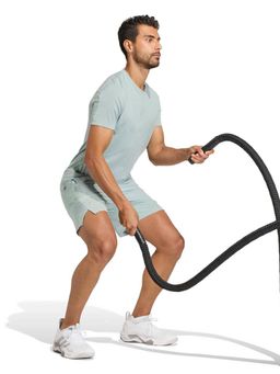 adidas - Green Solid Mid Waist Regular Short