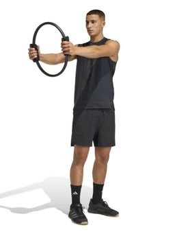 adidas - Black Solid Mid Waist Regular Short