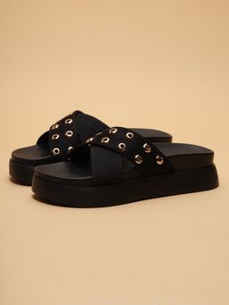 ERIDANI - Bennett Black Casual Platforms Sandal