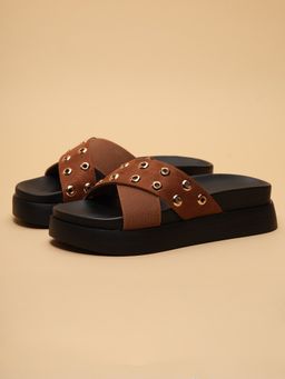 ERIDANI - Bennett Tan Casual Platforms Sandal