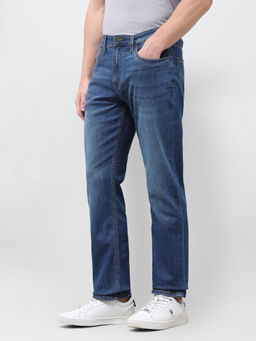 U.S. Polo Assn. Denim Co. - Mid Blue Solid Twill Straight Men's Jeans