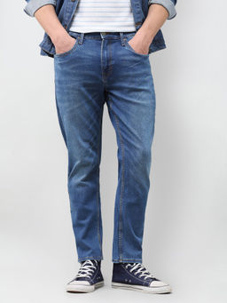 U.S. Polo Assn. Denim Co. - Mid Blue Solid Straight Fit Men's Jeans