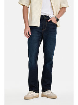 Snitch - Navy Blue Denim Straight Casual Jeans for Men