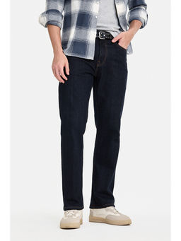 Snitch - Navy Blue Washed Straight Casual Jeans for Men