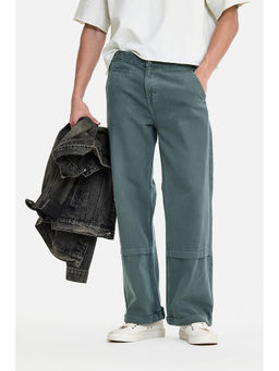 Snitch - Teal Washed Straight Casual Jeans for Men