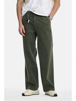 Snitch - Olive Denim Straight Casual Jeans for Men