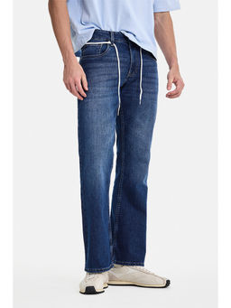 Snitch - Blue Denim Bootcut Casual Jeans for Men