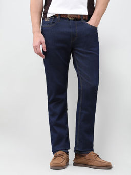 U.S. Polo Assn. Denim Co. - Dark Navy Blue Rinse Wash Solid Slim Straight Men's Jeans