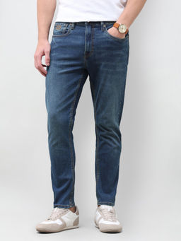 U.S. Polo Assn. Denim Co. - Dark Blue Solid Cotton Blend Straight Fit Men's Jeans