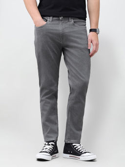 U.S. Polo Assn. Denim Co. - Mid Grey Solid Twill Straight Cropped Men's Jeans