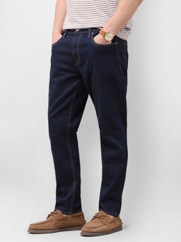 U.S. Polo Assn. Denim Co. - Dark Navy Blue Rinse Wash Solid Straight Fit Men's Jeans