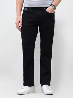U.S. Polo Assn. Denim Co. - Washed Black Solid Cotton Straight Fit Men's Jeans