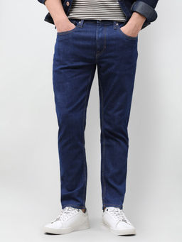 U.S. Polo Assn. Denim Co. - Dark Navy Blue Rinse Wash Solid Twill Straight Fit Men's Jeans