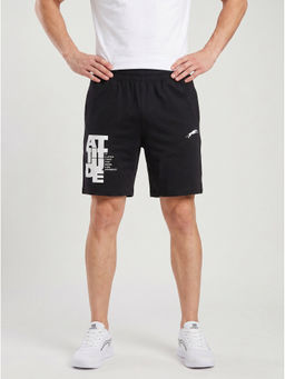 ARDEUR ZEAL IN YOU - Men's Black Regular Fit Attitude Typography Shorts