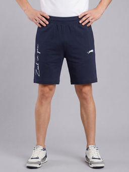 ARDEUR ZEAL IN YOU - Men's Navy Regular Fit Cursive Branding Typography Shorts
