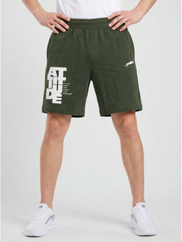 ARDEUR ZEAL IN YOU - Men's Olive Regular Fit Attitude Typography Shorts