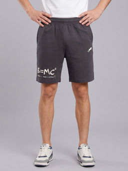 ARDEUR ZEAL IN YOU - Men's Steel Grey Regular Fit Energy Formula Typography Shorts