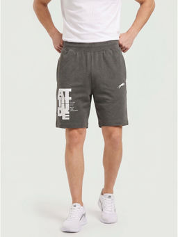ARDEUR ZEAL IN YOU - Men's Steel Grey Regular Fit Attitude Typography Shorts