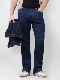 U.S. Polo Assn. Denim Co. - Dark Navy Blue Rinse Wash Solid Twill Bootcut Men's Jeans