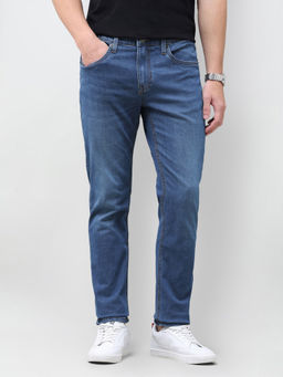 U.S. Polo Assn. Denim Co. - Mid Blue Medium Wash Solid Slim Tapered Men's Jeans