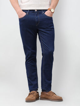 U.S. Polo Assn. Denim Co. - Dark Navy Blue Rinse Wash Solid Twill Slim Tapered Men's Jeans