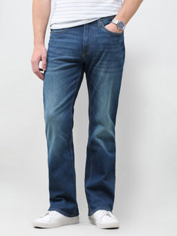 U.S. Polo Assn. Denim Co. - Mid Blue Dark Wash Solid Twill Straight Men's Jeans