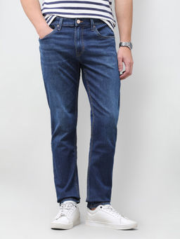 U.S. Polo Assn. Denim Co. - Dark Blue Solid Twill Slim Tapered Men's Jeans