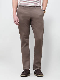U.S. POLO ASSN. - Brown Dobby Textured Slim Men's Trouser