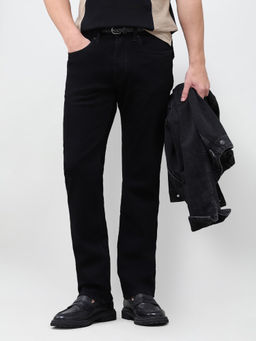 U.S. Polo Assn. Denim Co. - Black Rinse Wash Solid Twill Slim Straight Men's Jeans