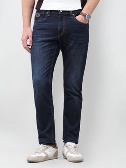 U.S. Polo Assn. Denim Co. - Dark Navy Blue Solid Twill Slim Men's Jeans