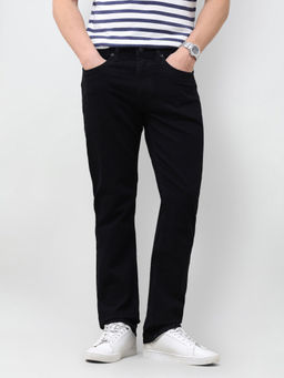 U.S. Polo Assn. Denim Co. - Black Rinse Wash Solid Twill Straight Fit Men's Jeans