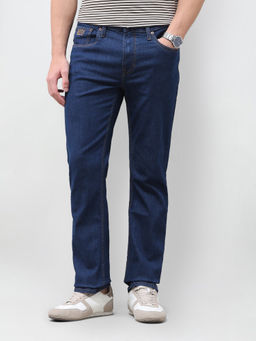 U.S. Polo Assn. Denim Co. - Dark Navy Blue Rinse Wash Solid Twill Straight Fit Men's Jeans