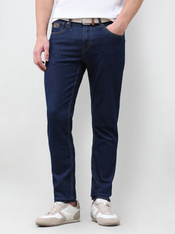 U.S. Polo Assn. Denim Co. - Dark Navy Blue Rinse Wash Solid Slim Tapered Men's Jeans