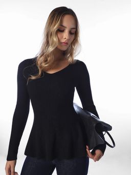 ONLY - Black Solid/Plain Casual Top