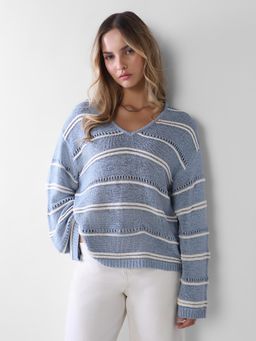 ONLY - Blue Stripes Casual Top