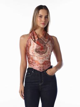 ONLY - Multi-Color Floral Casual Crop Top