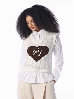 ONLY - White Textured Casual Top