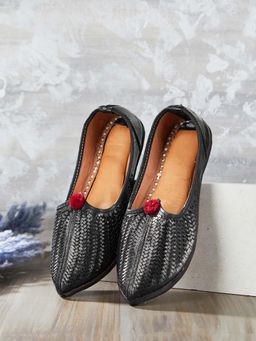 Fabindia - Black Leather Gadwara Mojaris