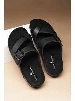 Louis Philippe - Men Black Solid Sandals