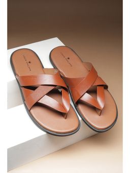 Louis Philippe - Men Brown Solid Sandals