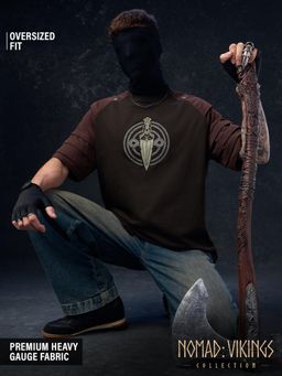 The Souled Store - Official Vikings Ashborn Men Oversized T-shirt - Brown