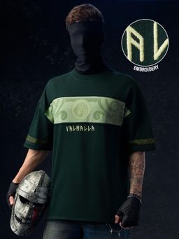 The Souled Store - Official Vikings Valhalla Men Super Oversized T-shirt - Green
