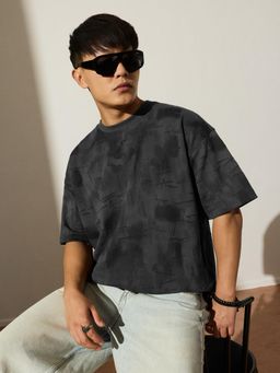 The Souled Store - Batman Dark Logo Men Oversized T-shirt - Black
