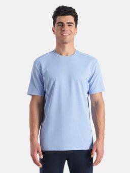 Jockey - AM74 Men Microfiber Round Neck T-shirt with Stay Fresh Treatment-Ice Blue